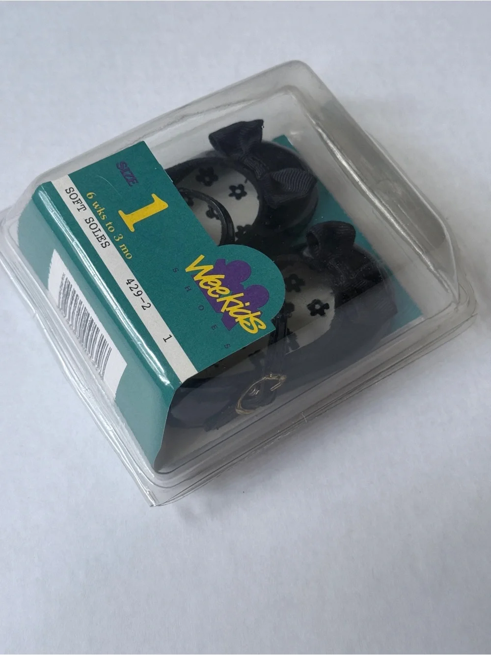 Baby Soft-Soled Black Walker Shoes - Size 1
